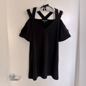 Picadilly Black V-Neck Top
